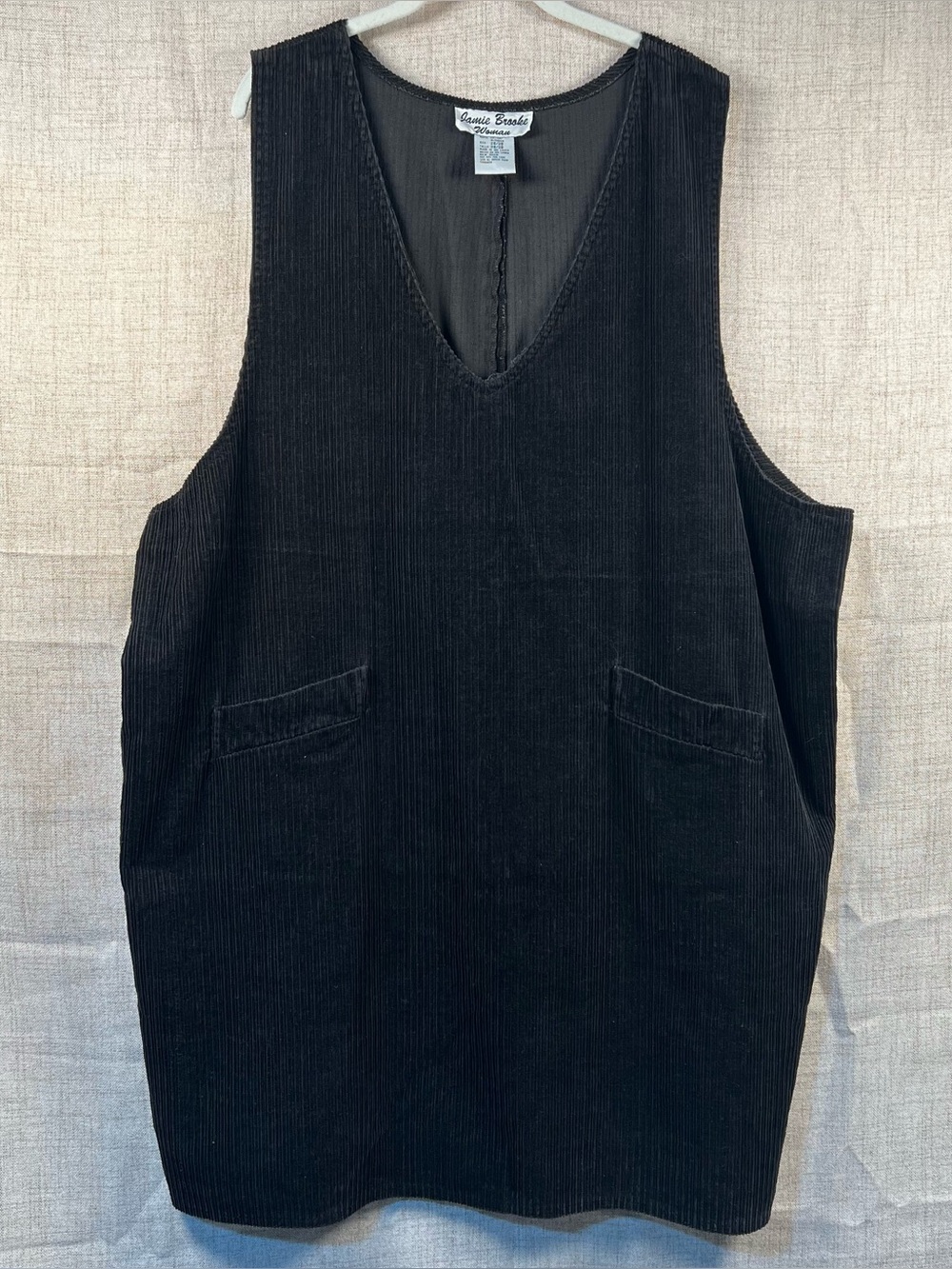 Jamie Brooke Dress Jumper Black Corduroy Sleeveless Cotton Casual Women's 26/28